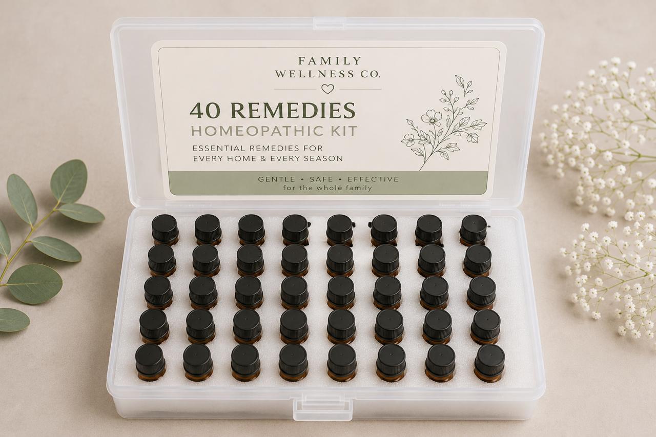 Homeopathic First Aid Guide and Kit — 40 Remedies